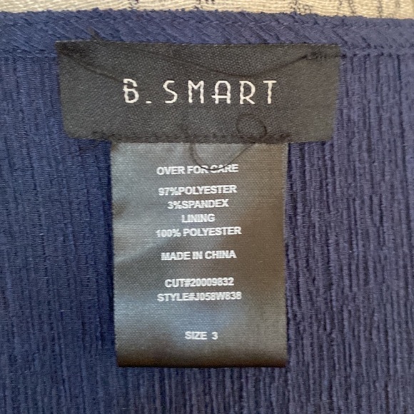 B Smart Navy Crepe Long sleeved Mini dress size 3 - Picture 3 of 6